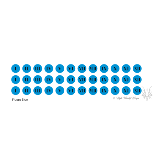 Fluoro Roman Numerals - Fluoro Blue